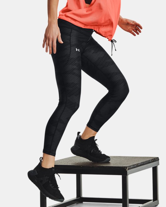 Damen Project Rock HeatGear® Ankle-Leggings mit rutschsicherem Bund, Black, pdpMainDesktop image number 0